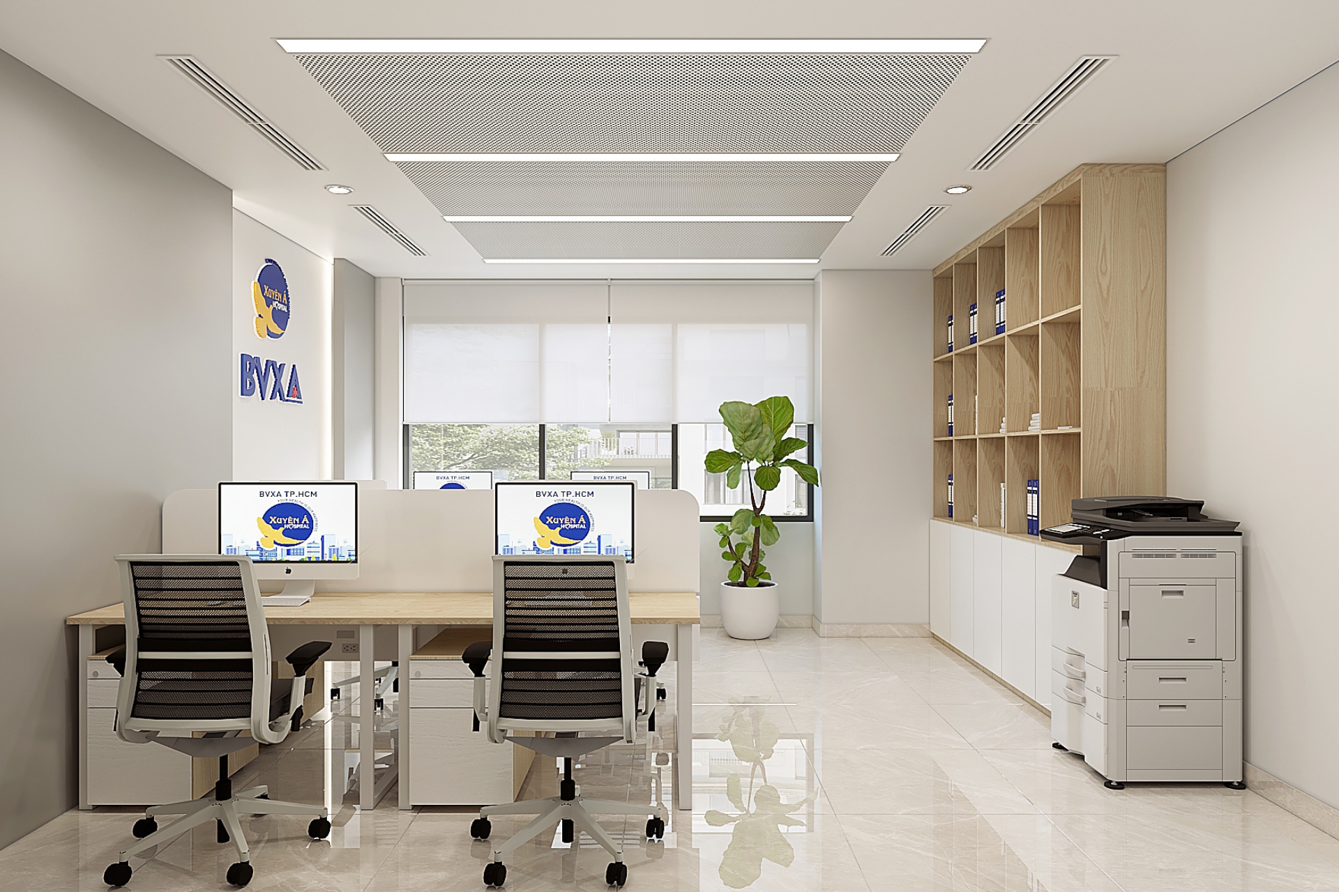 Minh họa nội thất của phòng điều trị bệnh - Khu khám bệnh VIP Bệnh viện Xuyên Á