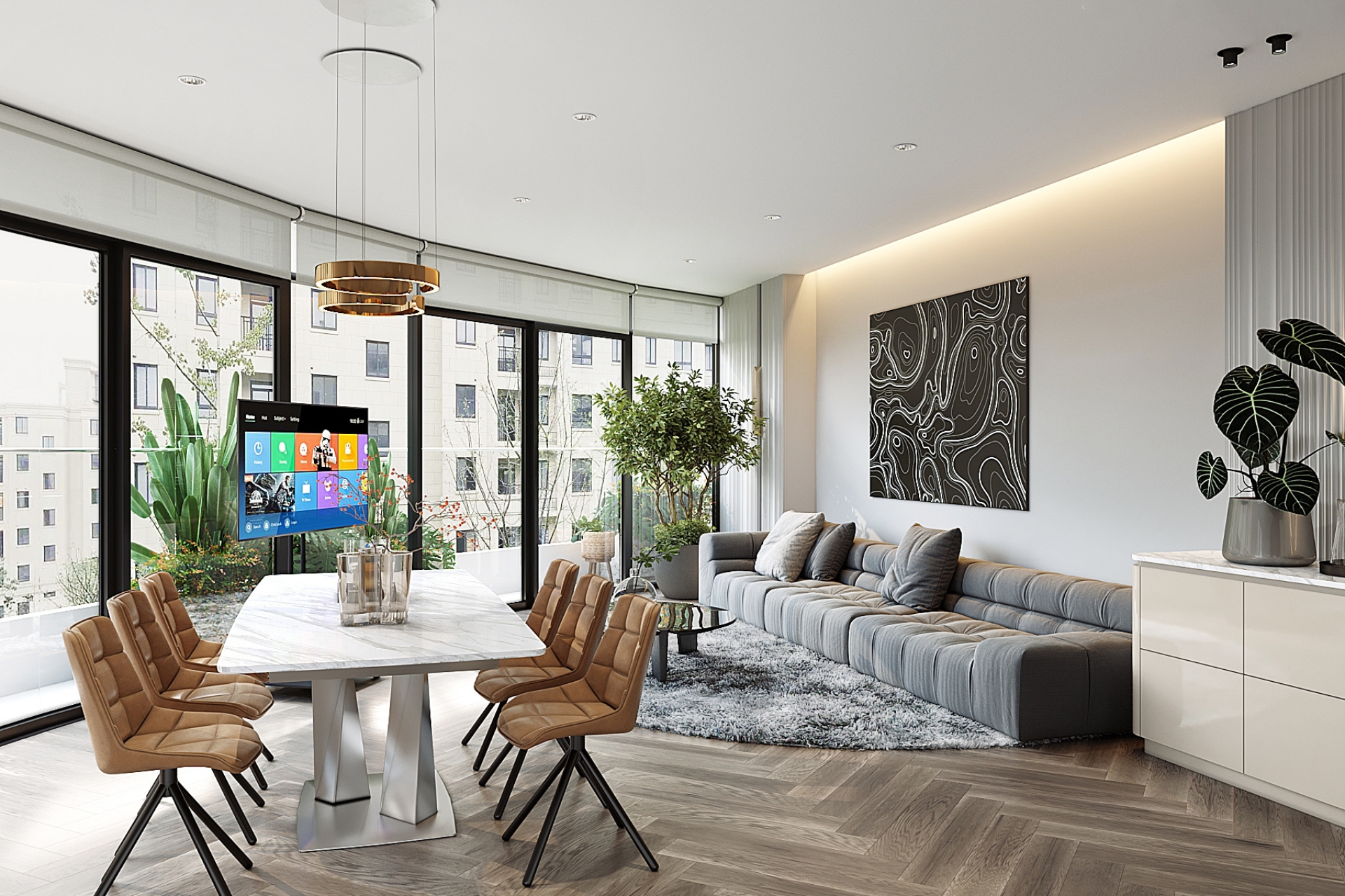 Tạo điểm nhấn cho phòng khách