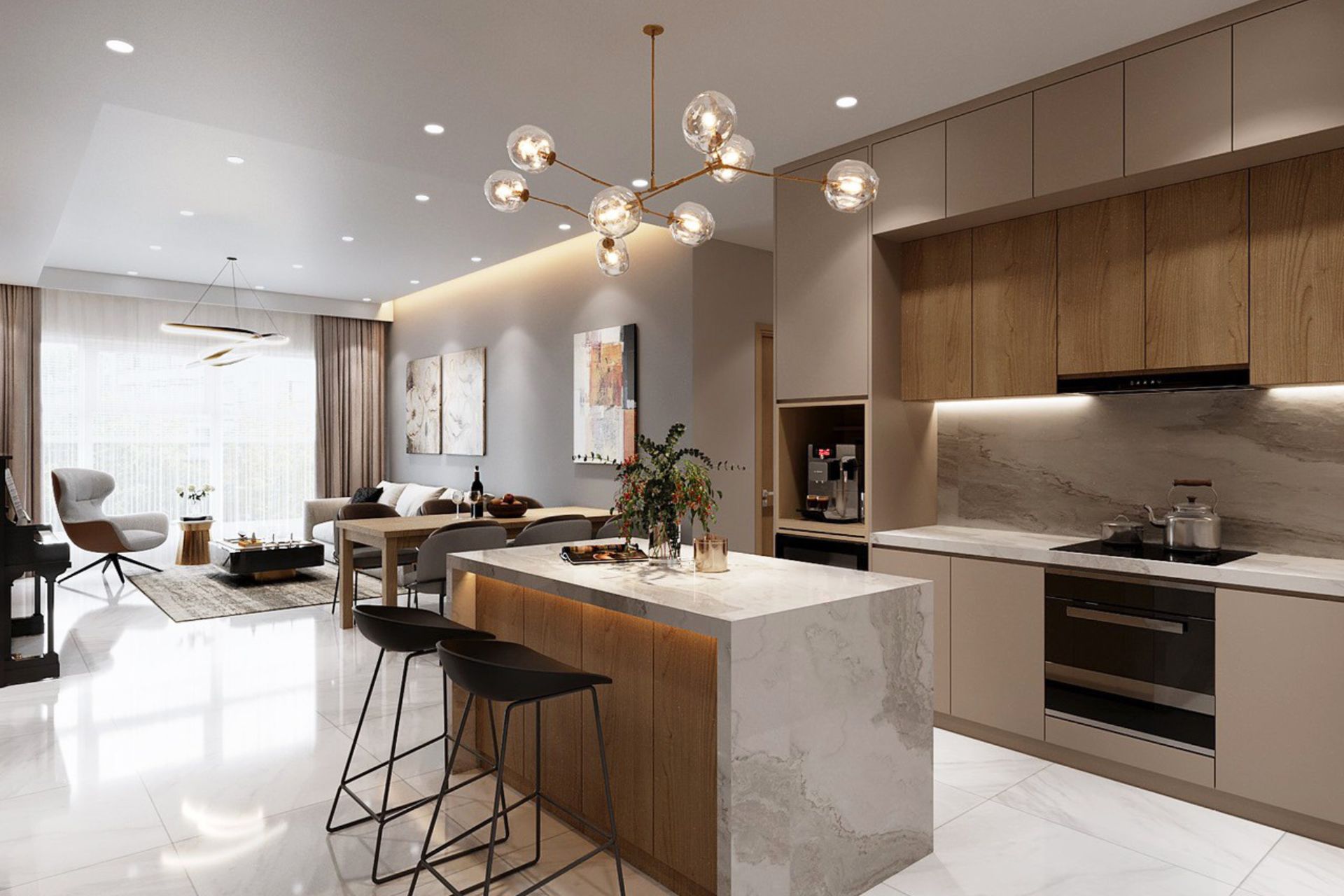 Đá tự nhiên & đá nhân tạo cho không gian bếp