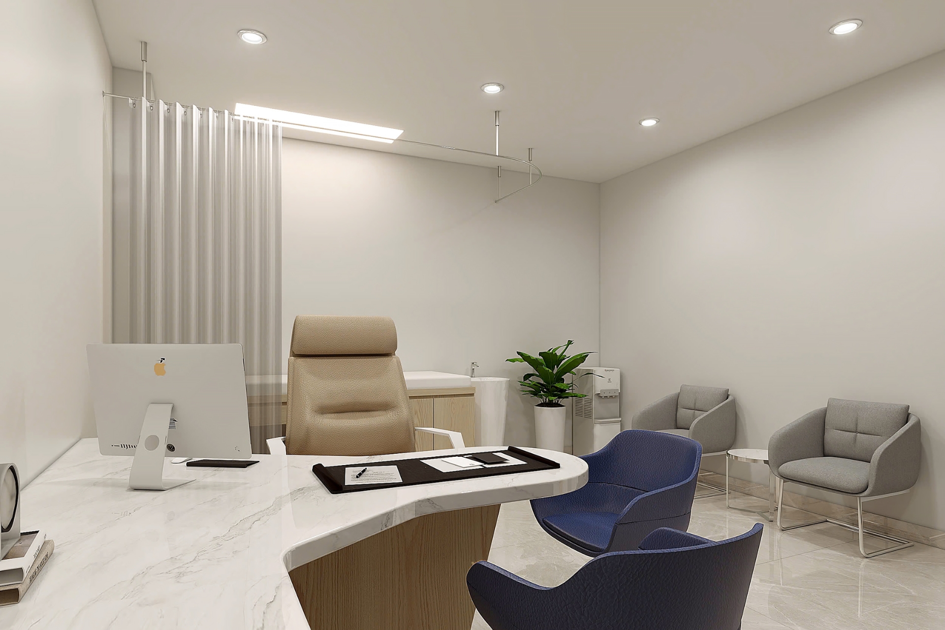 Phòng khám bệnh cần dùng vật liệu kháng khuẩn. 