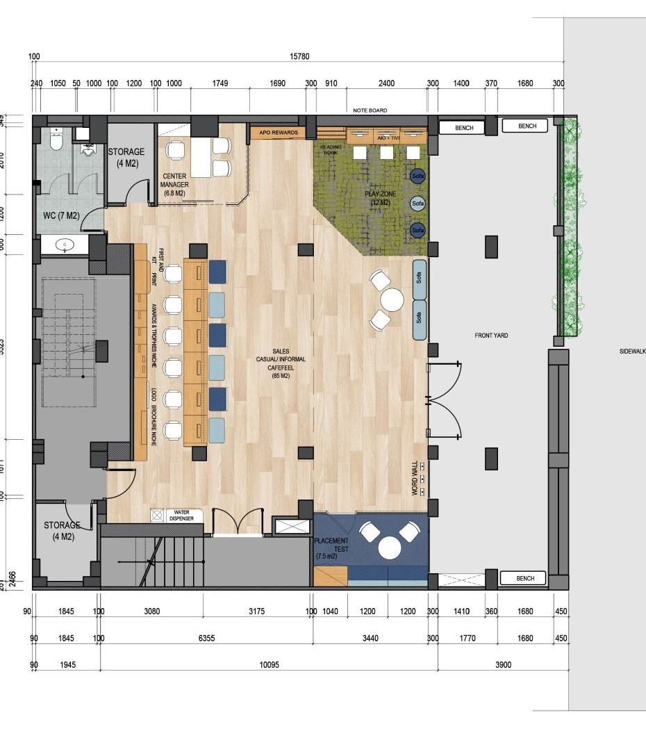 Ground floor plan of Apollo English Ha Huy Tap center